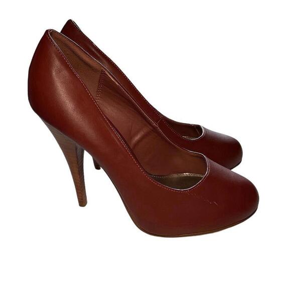 MIA Glee Women's Stiletto Pumps Brown Red Size 8M Round Toe - Picture 2 of 7